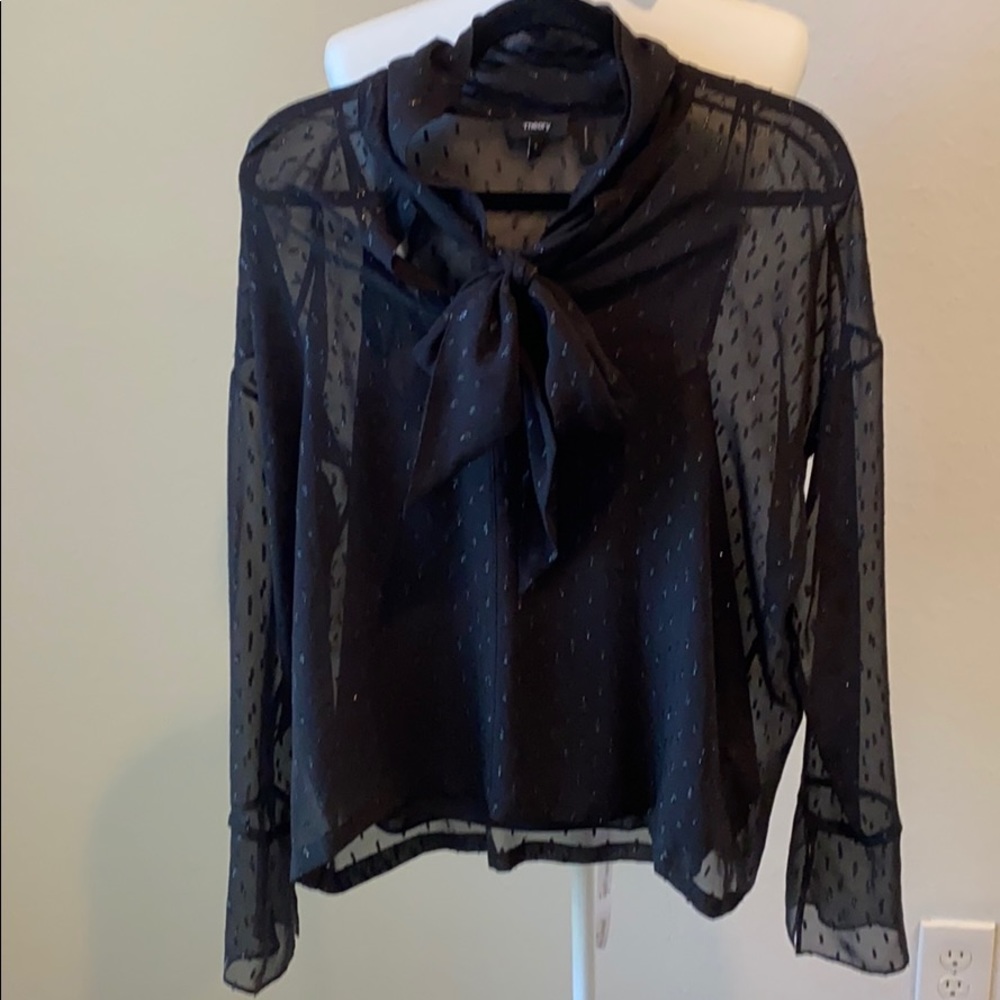 Theory blouse with slip in black